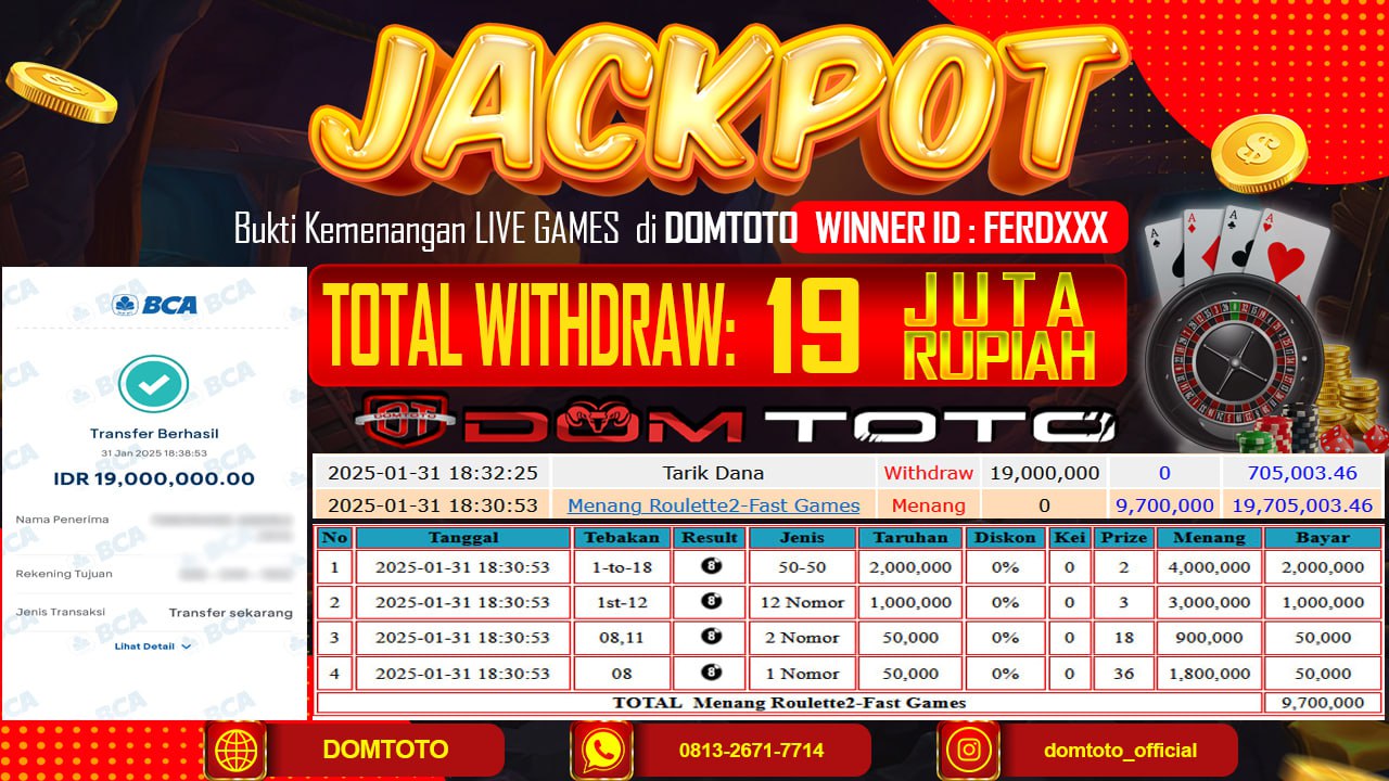 JACKPOT LIVEGAME ROULETTE 2 31 JANUARI 2025